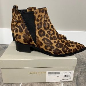Marc Fisher LTD Yale Genuine Calf Hair Leopard Booties 8.5 - Like new in box